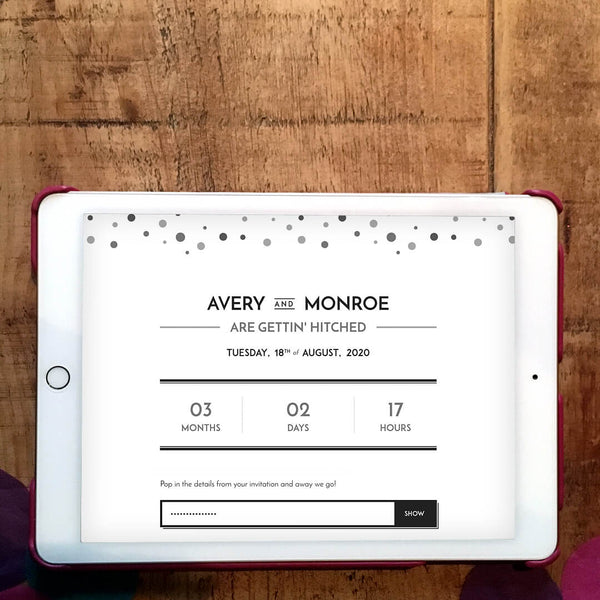 Elegant, minimal wedding website