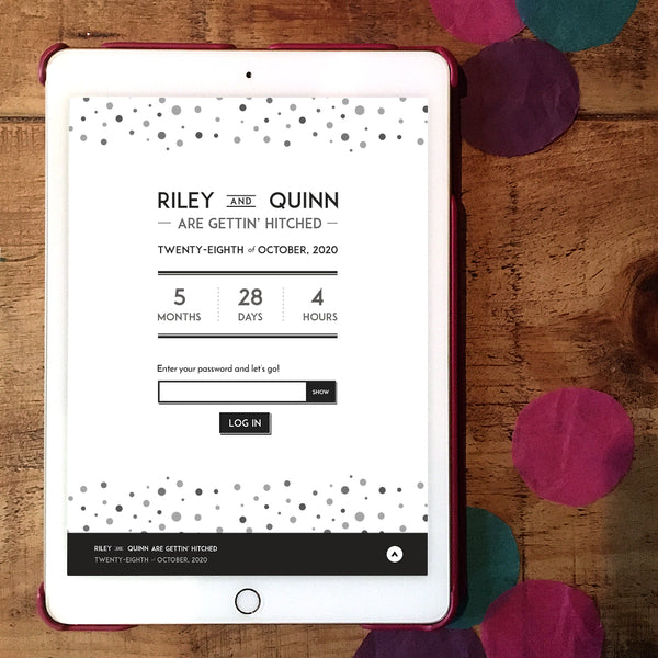 Elegant, minimal wedding website