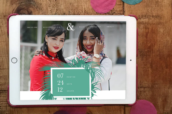 Pen & Fold: Palm Suite wedding website