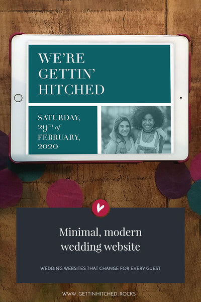 Minimal, modern wedding website