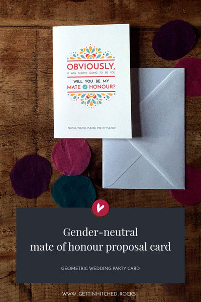 Festival-feel will you be my mate of honour proposal card