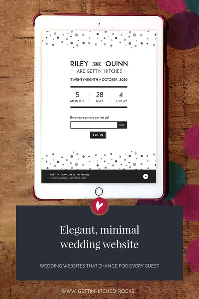 Elegant, minimal wedding website