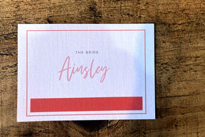Simple, modern placecards