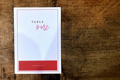 Simple, modern table name signs