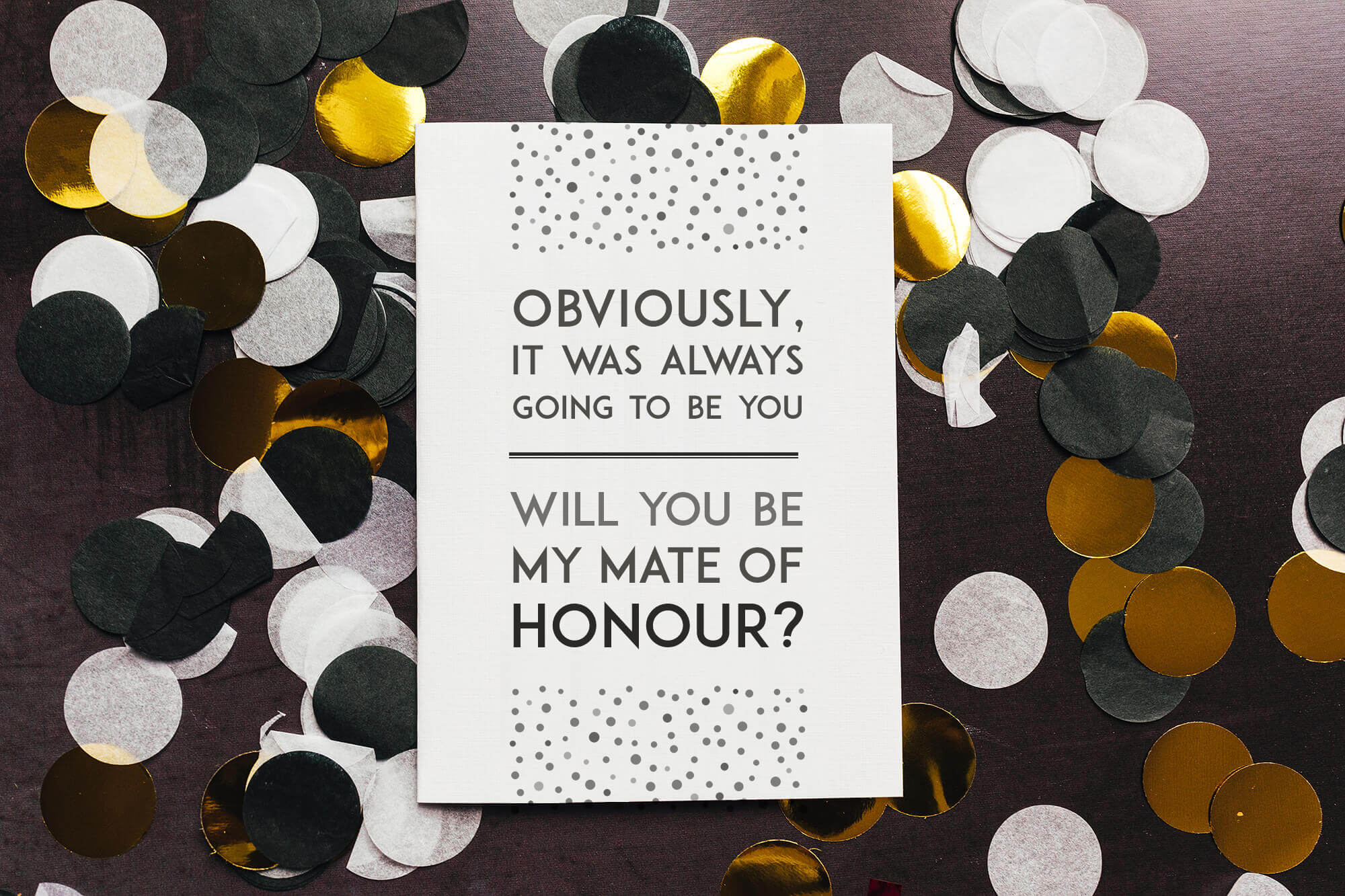 Vintage-inspired will you be my mate of honour proposal card