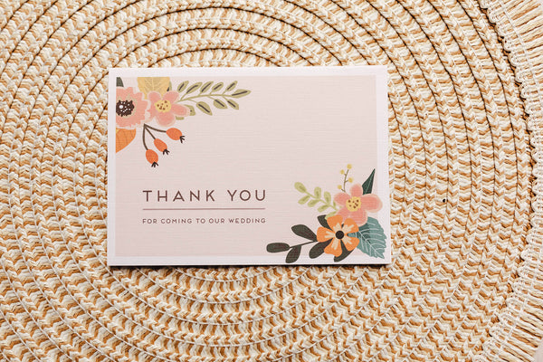 Rustic, floral, fold-out thank you card