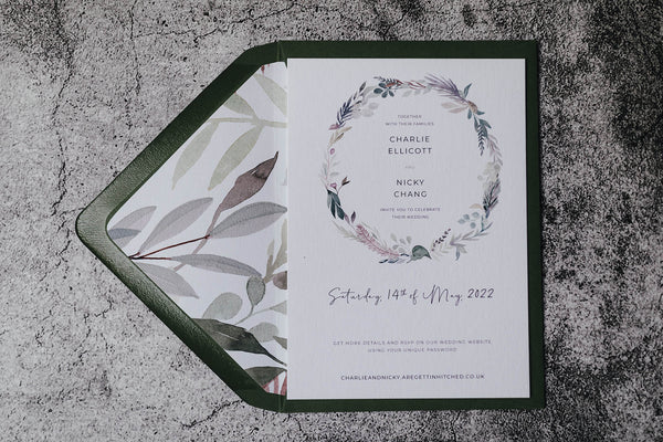 Rustic, vintage wedding invitation