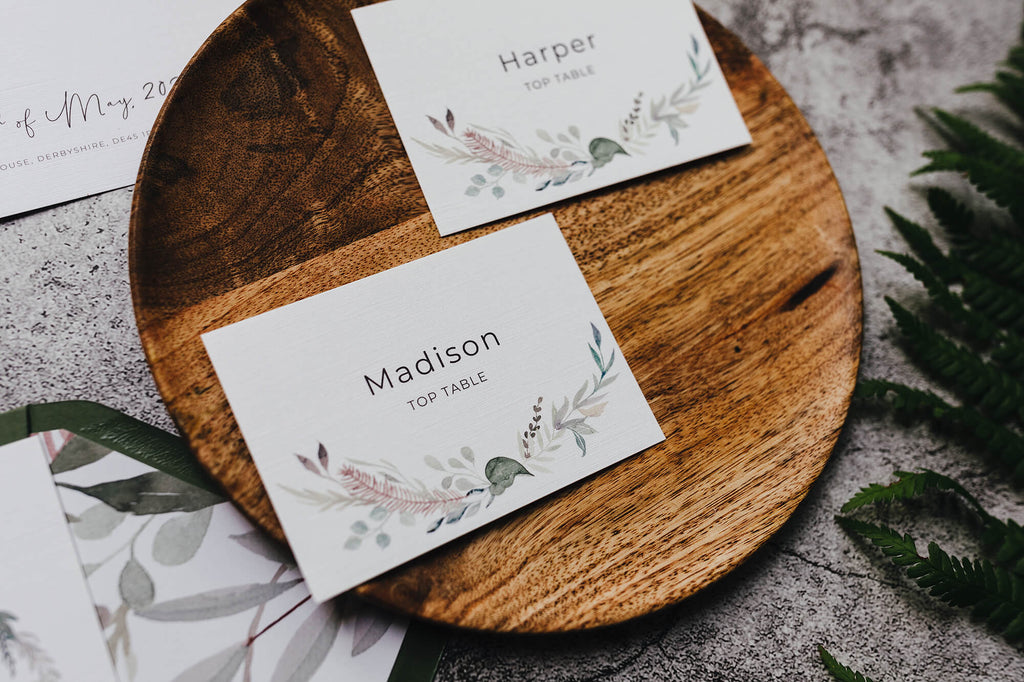 Rustic, vintage placecards – Gettin' Hitched Rocks