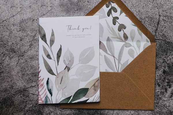 Rustic, vintage, fold-out thank you card