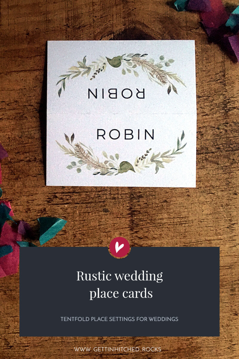 Rustic, vintage placecards – Gettin' Hitched Rocks