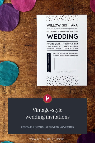 Elegant, vintage-inspired wedding invitation
