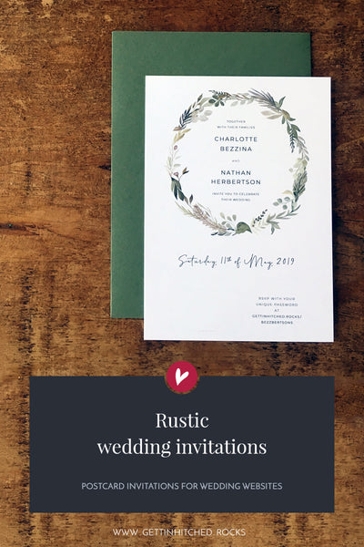 Rustic, vintage wedding invitation